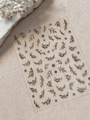 Exquisite gold embossed leaf nail art stickers with intricate floral and vine patterns - Leaves And Flowers (YT6827Me) / Foil Stamping