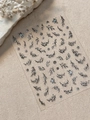 3D metallic silver leaf nail stickers with vintage embossed floral designs for DIY manicure - Floral Branches (YT6828Si) / Foil Stamping