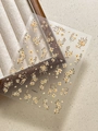 Embossed autumn yellow floral nail art stickers YT6852 on a cream fabric tray - 5D Embossed Yellow Flower Style (YT6852)