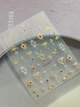 Luxury gold embossed bohemian nail art sticker with sun, moon and star crystal patterns - Gold Metallic Celestial Style (YT6803MeS)