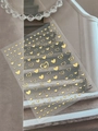 Stickers à ongles 3D cœurs dorés YT6831 avec motifs de cœurs pleins et évidés - Bronzage Or (YT6831) / Doré