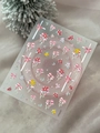 5D Relief Weihnachts-Nagelaufkleber mit roten Schleifen und Stechpalmen auf YT6555 - YT6555 Rosa