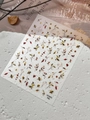 Minimalist autumn leaf nail art stickers with red forest motifs and berry patterns - Flat Autumn Leaf (YT7071Pm)