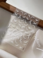 3D embossed nail stickers featuring white moon and star patterns on transparent base YT6556 - White Relief (YT6556)