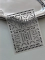 Silver geometric chain nail art sticker with metallic dots and stripes pattern SIYT6982 - Silver Hot Stamping (YT6982Si)