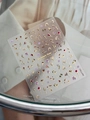 Vintage floral nail stickers with gold foil outline and burgundy roses, model MeYT7003 - Gilded Purple (YT7003Me)