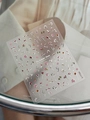 The Enchanted Garden floral nail stickers with gold outlines and red rose patterns - Silvered Pink (YT7006Si)