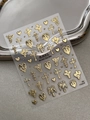 3D gold embossed nail stickers with baroque angels and crosses, style YT6939 - Angel Cross Gold Stamping Style (YT6939Me)