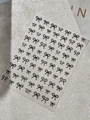 3D relief black bow nail art stickers with crystal rhinestones for manicure decor - YT6598S / Black