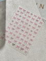 Pink embossed 3D bow nail stickers with sparkling rhinestones decoration - YT6599S / Pink