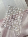Adesivi per unghie in rilievo 5D con fiori bianchi, cuori arancioni e perle YT7092 P - Stile Perla in Rilievo (YT7092P)