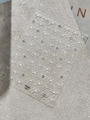 3D nail art stickers featuring white embossed bows with micro rhinestones YT6602 Gd S - White