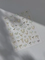 Exquisite gold-stamped butterfly and floral embossed nail sticker in light blue, style YT7060 - Gold Stamping YT7060Pro