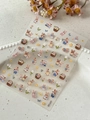 3D Relief-Nagelsticker mit Häschen und Blumen im YT7122 Picknick-Stil Design - Blau (YT7122)