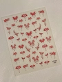 Elegant gold foil nail stickers with red butterflies and floral fringe, style YT7704 Pro - Gold Stamping YT7704Pro