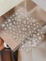 Elegante 3D-reliëf zilveren bloem nagelstickers op een stijlvol artistiek magazine - Zilveren Bronzing (YT7245Pro) / Zilver