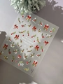 Silver laser jelly Christmas nail sticker with red bows and holly design YT6918 - Pearl Jelly (YT6918GdP)
