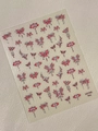 Elegant gold-stamped nail stickers YT7705 Pro with red and silver butterfly floral motifs - Silver Stamping YT7705Pro