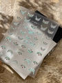Exquisite silberne geprägte Kronen-Nagelsticker mit smaragdgrünen Akzenten SIYT7224 - Heißsilber (YT7224Si)