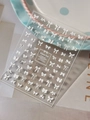 3D embossed ribbon bow nail stickers with pearl accents for elegant DIY nail art - Artificial Pearl Embossed White (YT6924P)