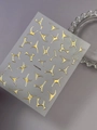 Self-adhesive nail art stickers YT6893Me with gold geometric stars and silver dots - Crystal Hot Gold (YT6893MeS)