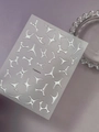 Self-adhesive silver 3D nail stickers featuring stars and metallic lines on lavender base - Crystal Flat White (YT6894PmS)