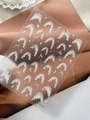 White lace and bow nail art stickers with crystal rhinestones on transparent sheet YT7011 - White (YT7011PmS)