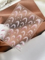 French lace mesh nail stickers with pink butterfly bows and stars, style YT7013 - Purple (YT7013PmS)