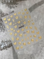 Goldener 3D-Schmetterling-Nagelaufkleber mit Flammenmustern auf YT6993-Dekorbogen - Goldprägung (YT6993Pro)