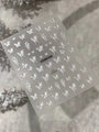Selbstklebende silberne 3D-Präge-Schmetterlings-Nagelaufkleber mit Metallic-Finish - Silberprägung (YT6994Pro)