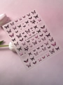 Self-adhesive realistic butterfly nail art stickers in pink and purple tones, style YT7257 - Relief Yt7257