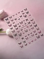 Pink and purple 3D butterfly nail art stickers with laser metallic finish YT7258 - Shell Light (YT7258Te)