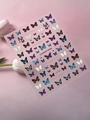 3D butterfly nail art stickers with colorful lepidoptera patterns and transparent finish - Relief (YT7261)