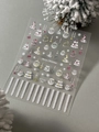 3D silver embossed Christmas nail stickers featuring snowflakes and snowmen YT7182 Pro - Silver Foil Jelly Yt7182pro