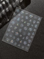 Holografischer Nagelsticker mit Feuerwerk-Motiv YT7155 auf schwarzem Hintergrund - Holographischer Blauer Stil (YT7155)