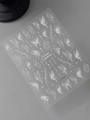 Pegatinas de uñas de mariposas en relieve blanco con diseños de cristales brillantes chic - Estilo Perla en Relieve YT6960P Blanco