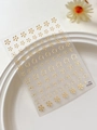 Golden flower nail art stickers with solid and hollow floral designs variant YT7018 - Bronzing Floral (YT7018Pro) / Gold