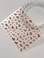 Cute balloon dog nail art stickers with 3D embossed texture and golden letters - Jelly YT7008-Maillard Color