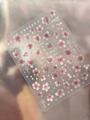 Self-adhesive 5D embossed nail art stickers with pink and white gradient flower patterns - 5D Relief Pink Cherry Blossom (YT5280) / Pink (YT5280)