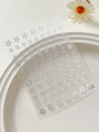 3D embossed white floral nail stickers with gold accents, style YT7019 for elegant nail art - Silver Bronzing Floral (YT7019Pro) / Silver