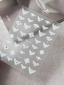 Baroque Lace nail stickers with white butterflies and pearls style YT7088 P variant - Pearl Style White (YT7088P) / White