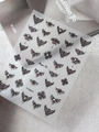 Baroque lace style nail art stickers with pearl details in black finish, model YT7089 P - Pearl Style Black (YT7089P) / Black