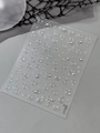3D silver embossed rose nail art stickers with crystal rhinestones, model S YT7023 - Silver Rhinestone Bronzing Rose Style (YT7023SiS)
