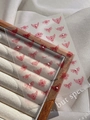 Baroque Lace nail stickers with red butterfly patterns and white pearls, style YJ7157P - Pearl Style Red (YT7157P) / Red
