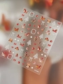 Stickers à ongles 3D de Noël avec chiens festifs et sapins, variante YT7394 - Chiot en Relief Style de Noël (YT7394)