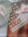 Holografische 3D-Schmetterlings- und Schleifen-Nagelsticker mit Spitze, Modell YT7315 Pro - Weiß (YT7315Pro)