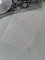 Pink rose nail stickers with crystals on transparent base, style SYT7026 for manicure - Pink Rhinestone Relief Rose Style (YT7026S)