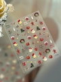 Pegatinas 5D en relieve para uñas con Papá Noel y hombre de jengibre diseño de YT7398 - YT7398