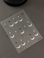 Silver cross and moon starburst nail art stickers with luxury metallic finish YT7281 - Hot Silver Stamping YT7281Pro Long Black Silver