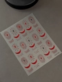 Sparkling red glitter nail stickers featuring cross and crescent moon motifs - Red Sand Finish YT7282Pro Long Red Black